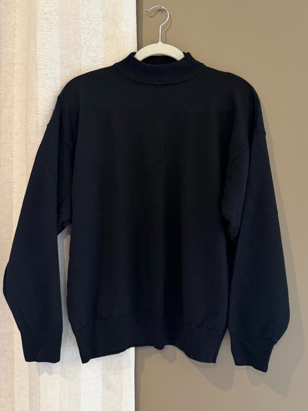 Vintage Bachrach Men's Wool Sweater Mock  Long Sleeve, Made in Italy Size Large